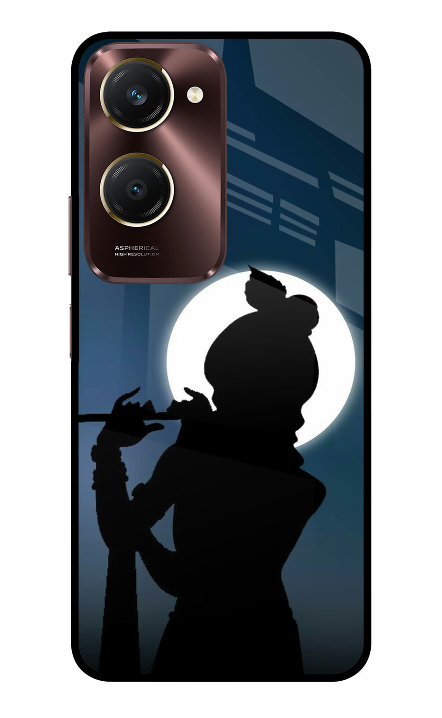 Shri Krishna Silhouette Vivo Y28e 5G Back Cover, Metal case