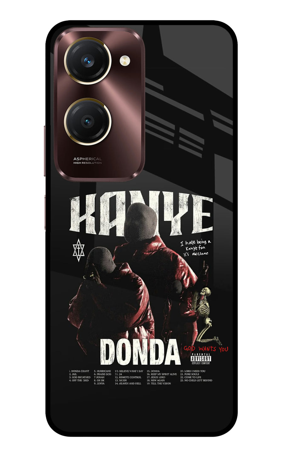 Donda Kanye West Vivo Y28e 5G Back Cover, Metal case