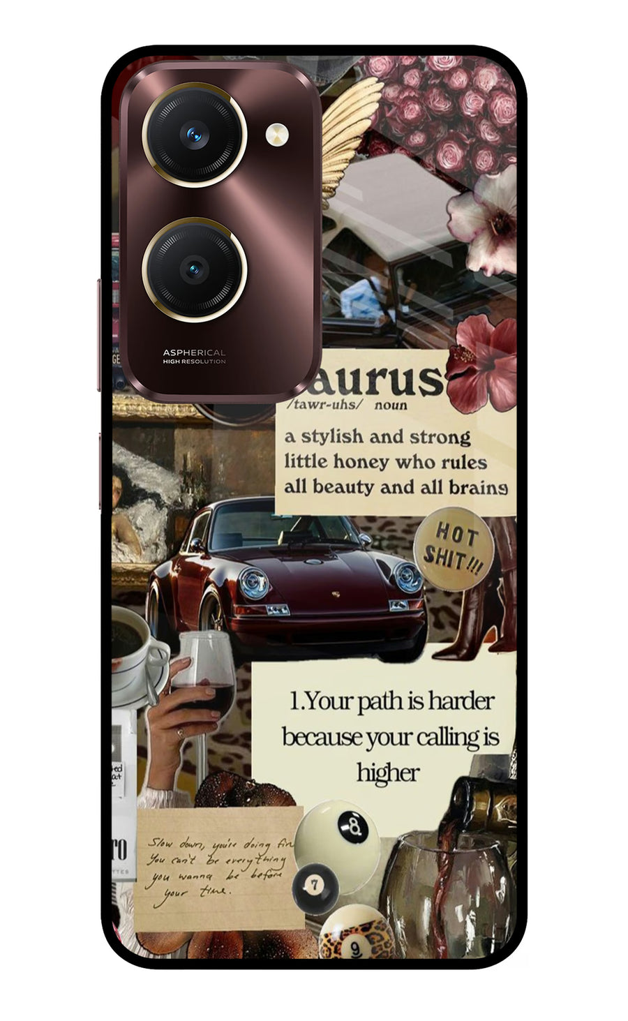 Taurus Zodiac Vivo Y28e 5G Back Cover, Metal case