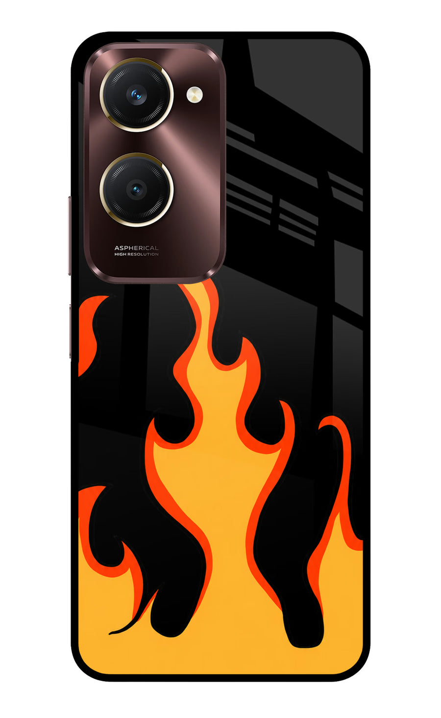 Fired Up – Black Vivo Y28e 5G Back Cover, Metal case