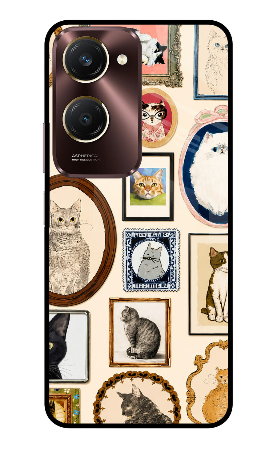 Mirror Cats Vivo Y28e 5G Back Cover, Metal case