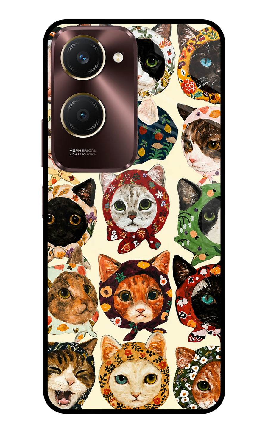 Cool Cat Vivo Y28e 5G Back Cover, Metal case