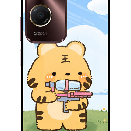 Tiger Treat Vivo Y28e 5G Metal Case Back Cover by Casekaro