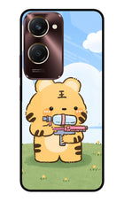 Tiger Treat Vivo Y28e 5G Metal Case Back Cover by Casekaro