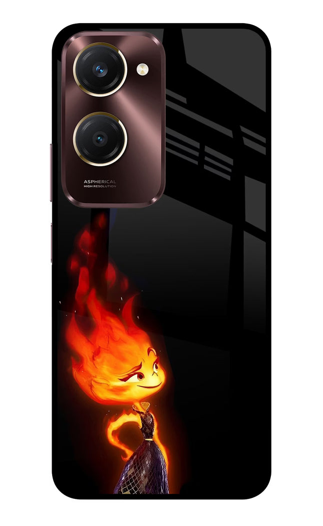 Ember Flame Vivo Y28e 5G Metal Case Back Cover by Casekaro