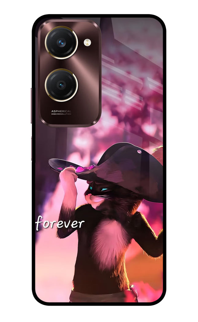 Forever Cat Vivo Y28e 5G Metal Case Back Cover by Casekaro