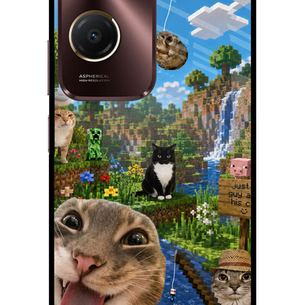 Minecraft Cat Chaos Vivo Y28e 5G Metal Case Back Cover by Casekaro