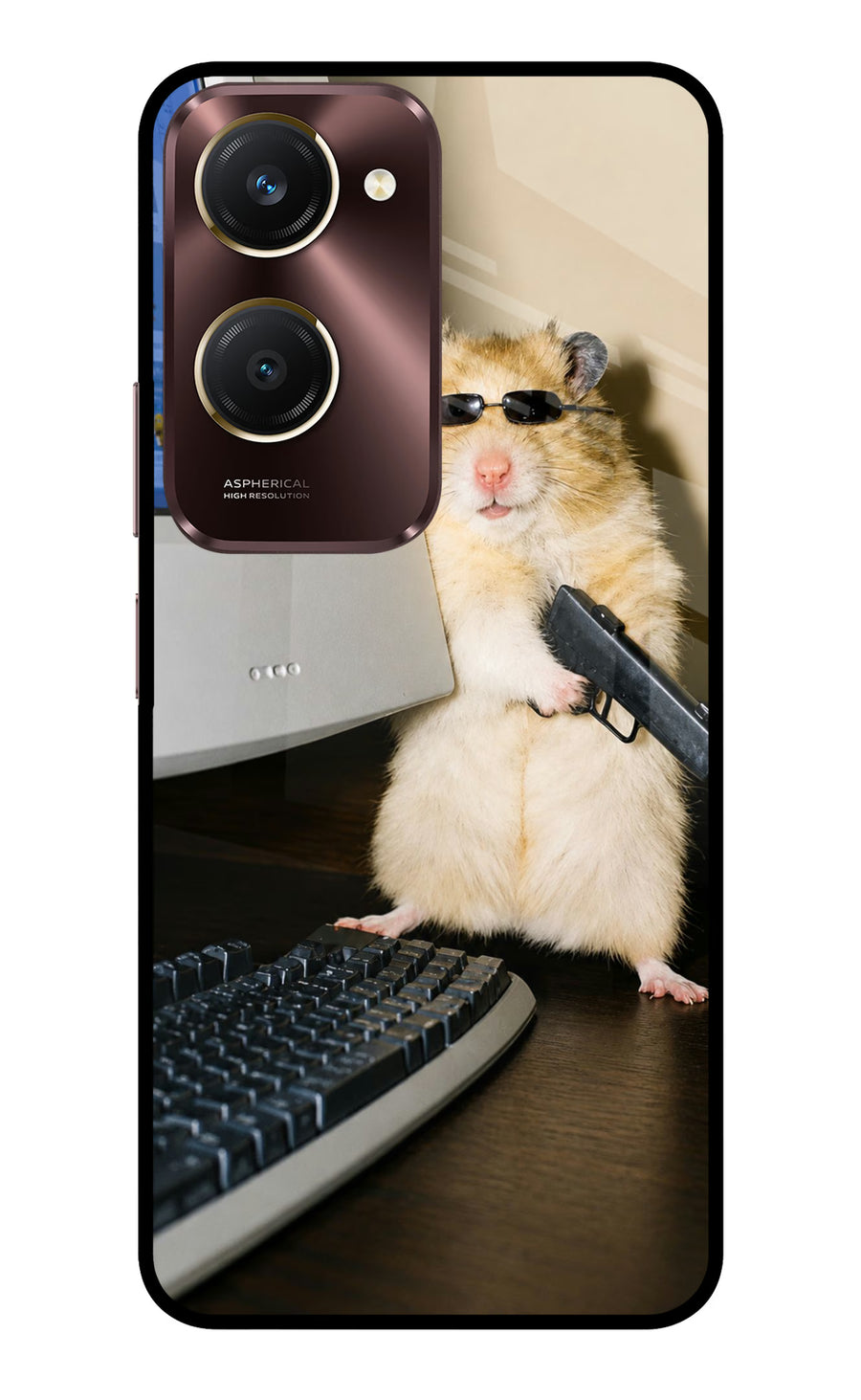Hacker Hamster Vivo Y28e 5G Back Cover, Metal case