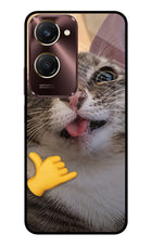 Silly Cat Call Vivo Y28e 5G Metal Case Back Cover by Casekaro