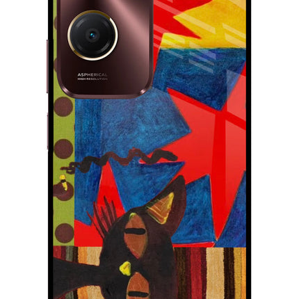 Pop Cat Vivo Y28e 5G Metal Case Back Cover by Casekaro