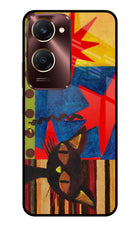 Pop Cat Vivo Y28e 5G Metal Case Back Cover by Casekaro