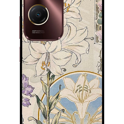 White Lily Vivo Y28e 5G Metal Case Back Cover by Casekaro