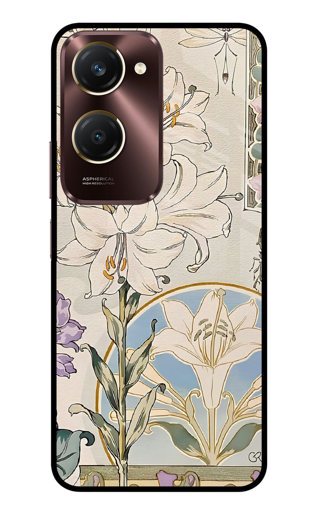 White Lily Vivo Y28e 5G Metal Case Back Cover by Casekaro