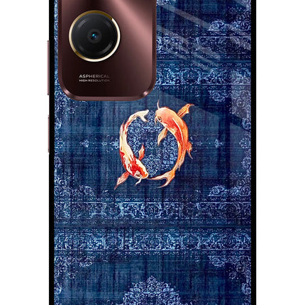 Koi Blue Vivo Y28e 5G Metal Case Back Cover by Casekaro