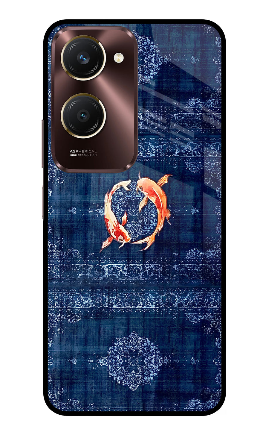 Koi Blue Vivo Y28e 5G Back Cover, Metal case