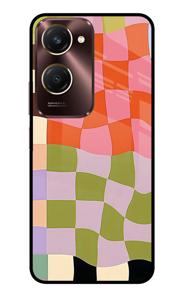 Wavy Grid Vivo Y28e 5G Metal Case Back Cover by Casekaro