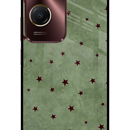 Green Stars Vivo Y28e 5G Metal Case Back Cover by Casekaro