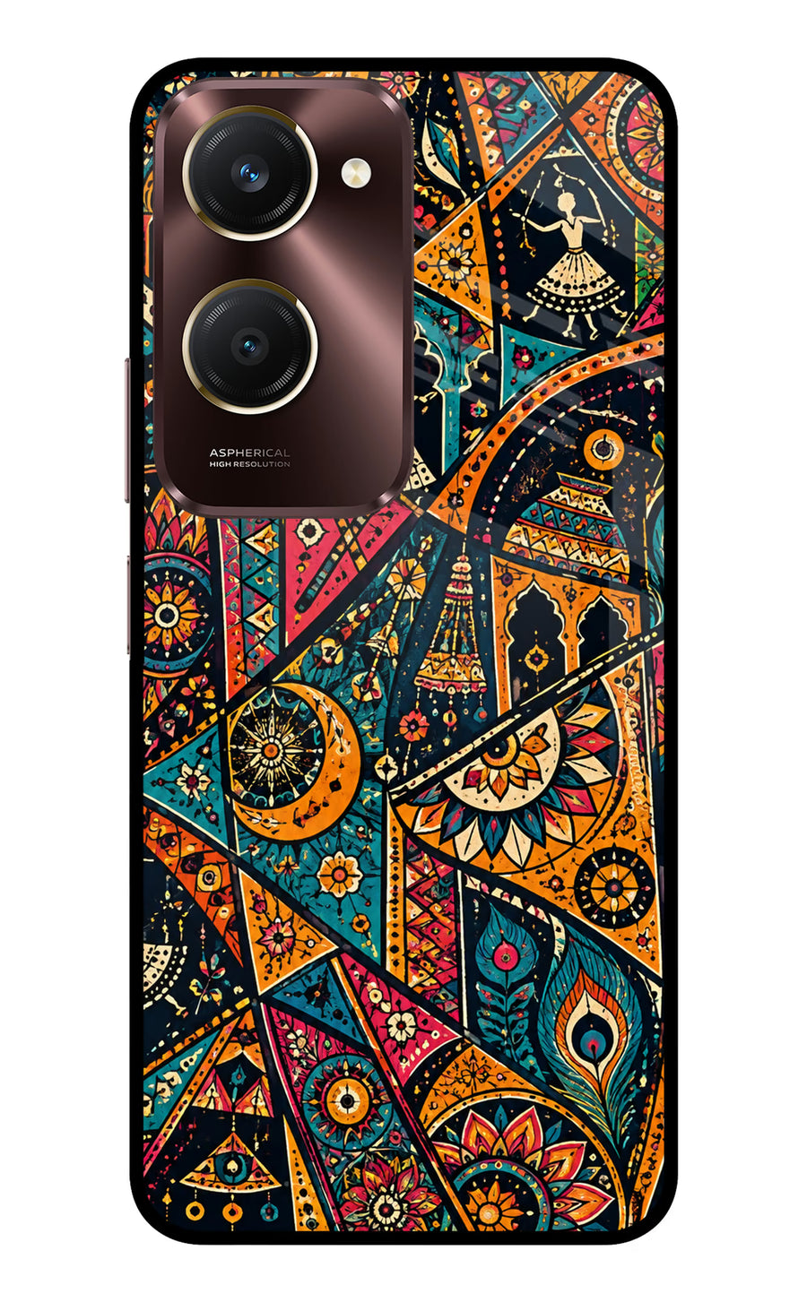 Folk Print Vivo Y28e 5G Back Cover, Metal case