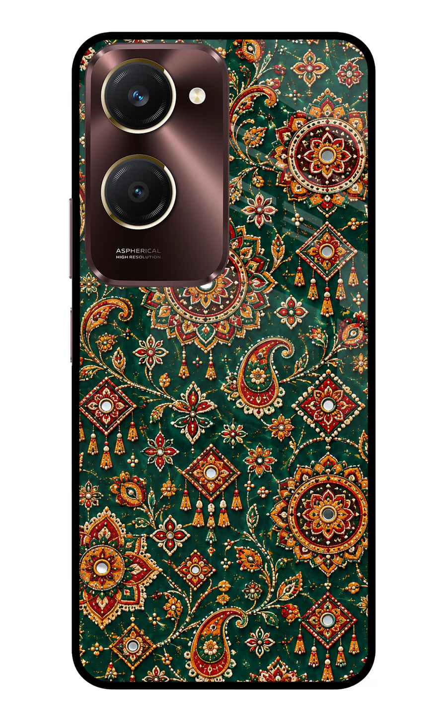 Green Pataka Vivo Y28e 5G Back Cover, Metal case
