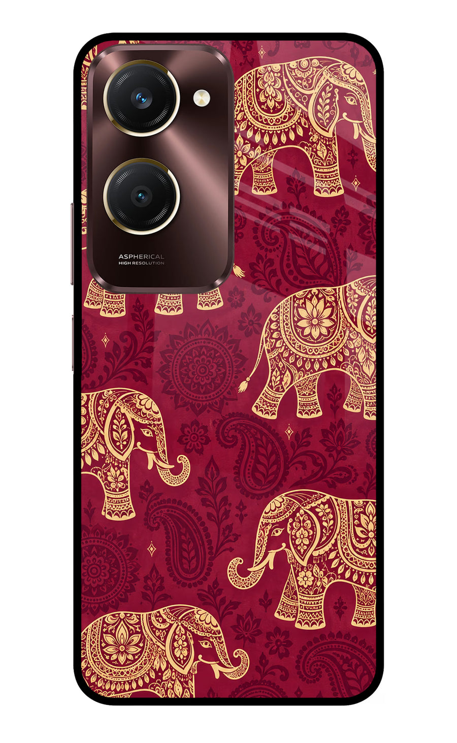 Maroon Elephant Vivo Y28e 5G Back Cover, Metal case