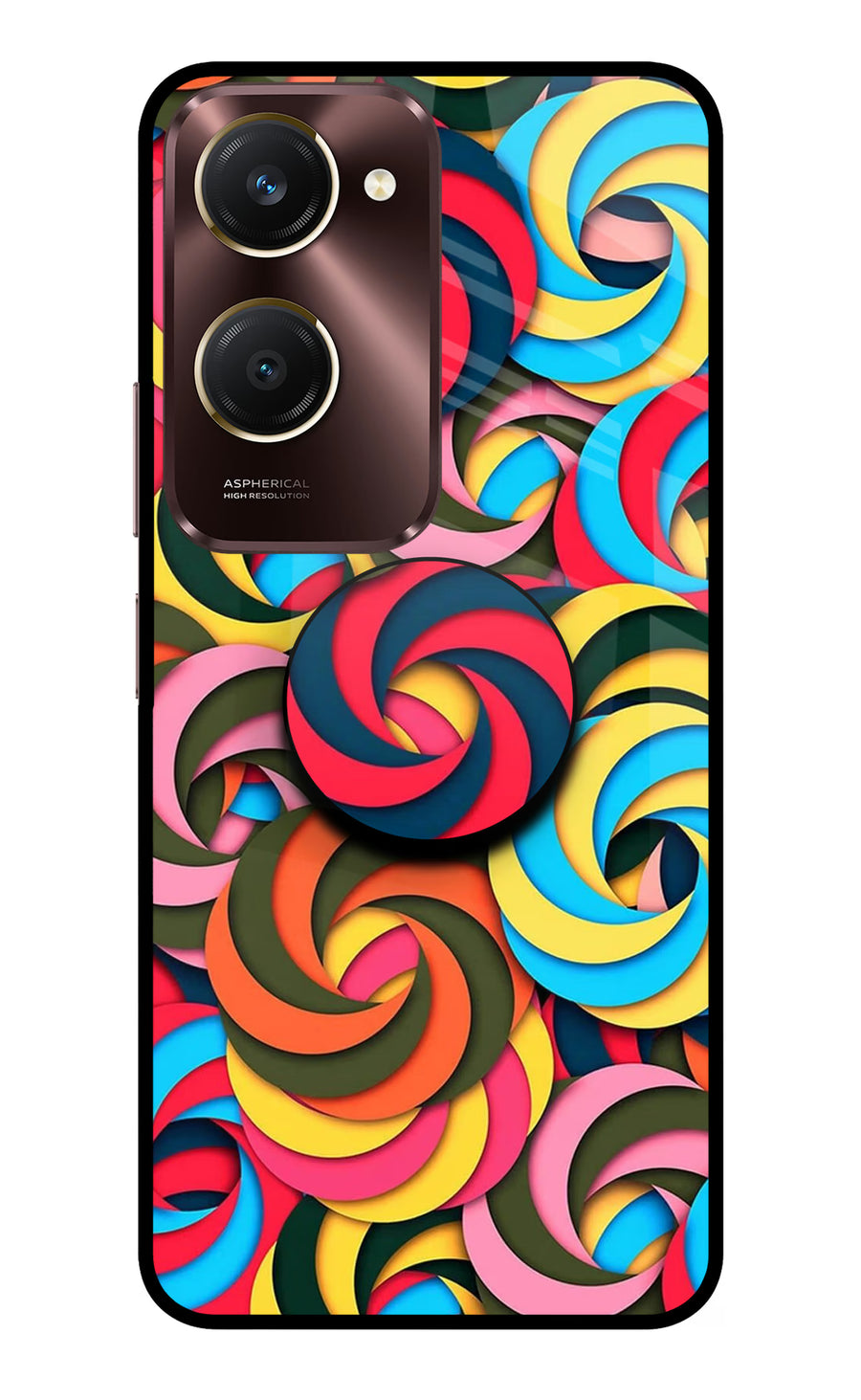 Spiral Pattern Vivo Y28e 5G Pop Case, Metal case