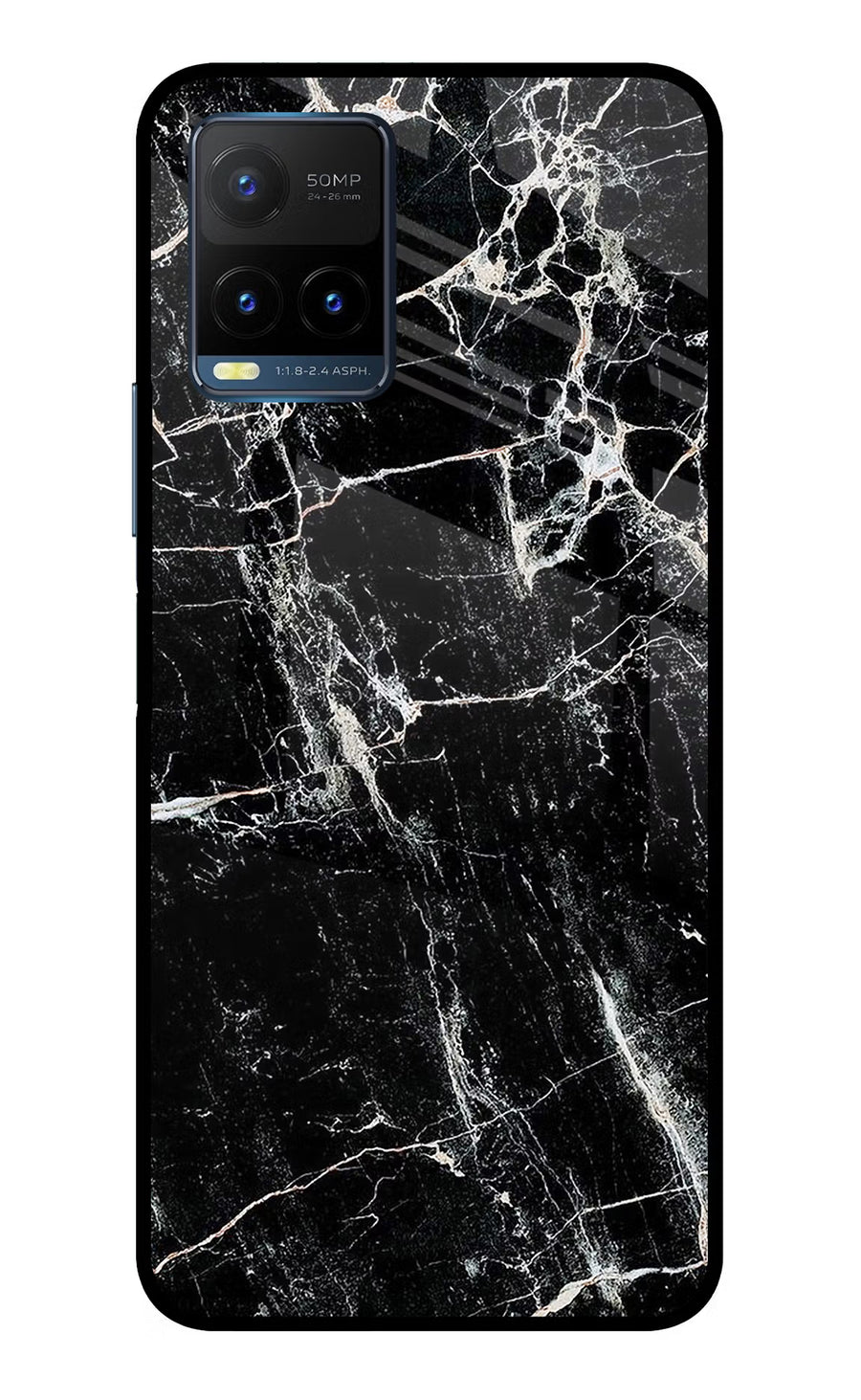 Black Marble Texture Vivo Y21T Back Cover, Metal case