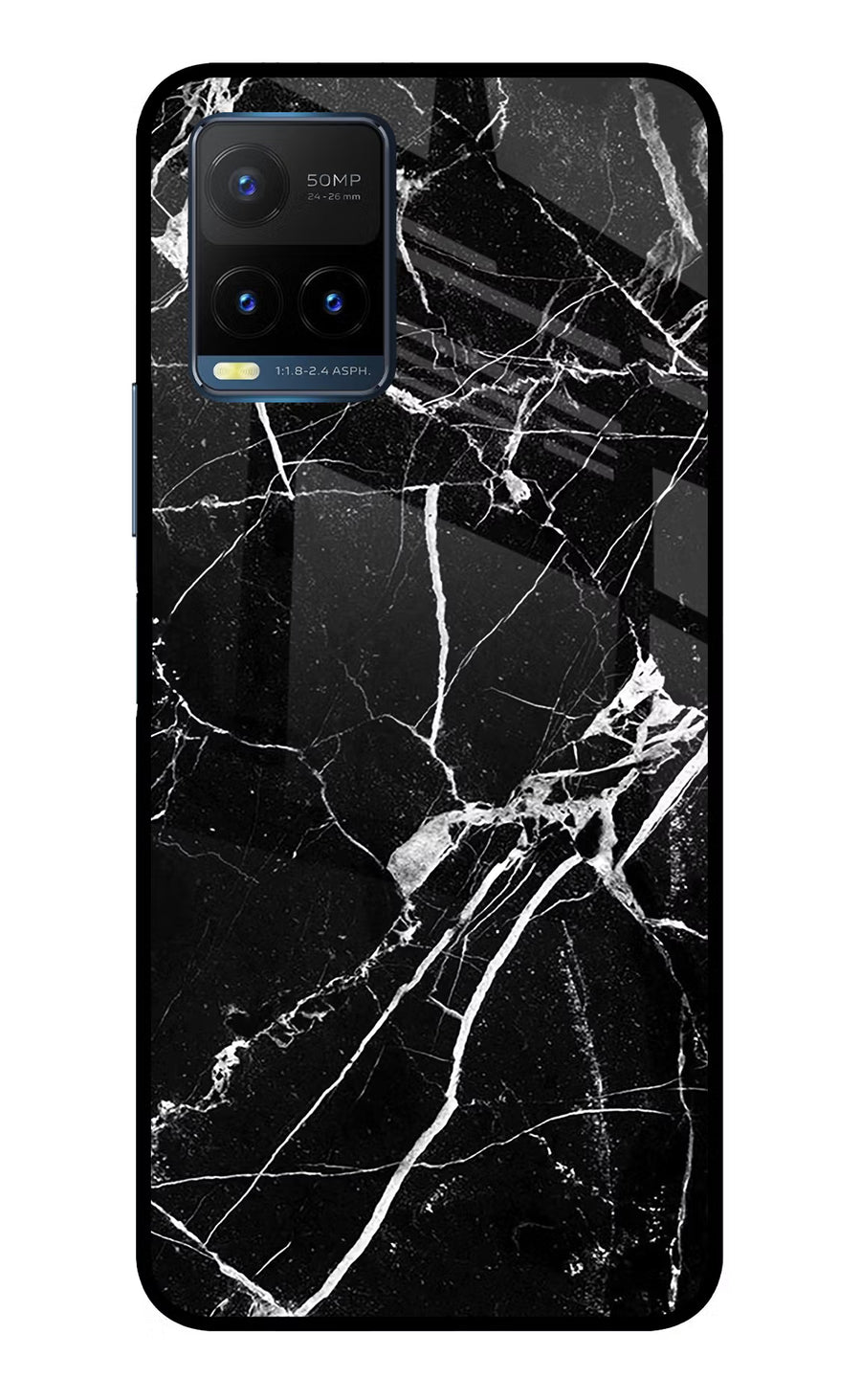 Black Marble Pattern Vivo Y21T Back Cover, Metal case