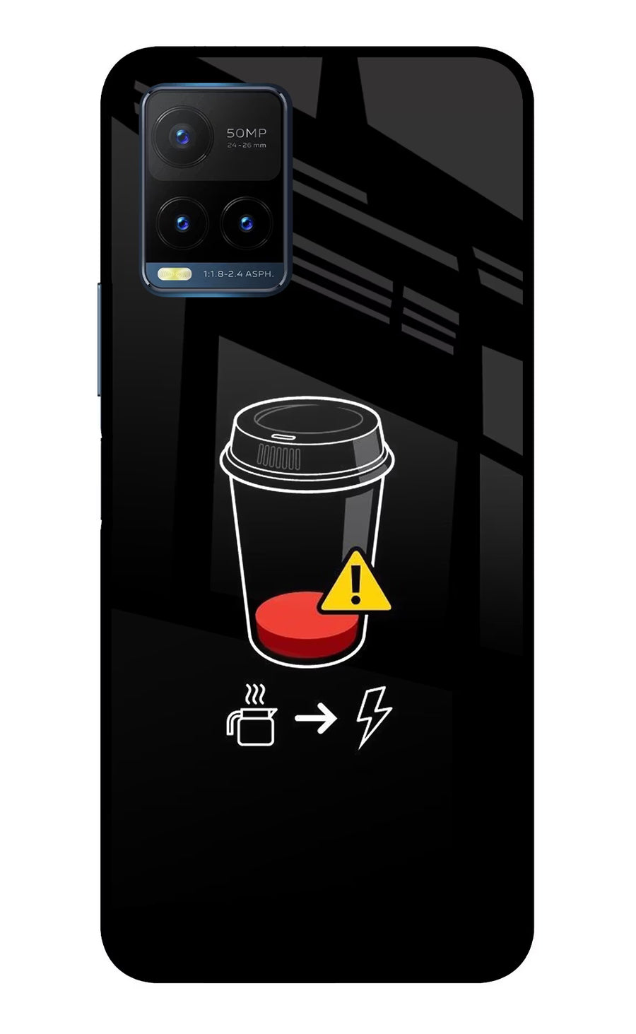 Coffee Vivo Y21T Back Cover, Metal case