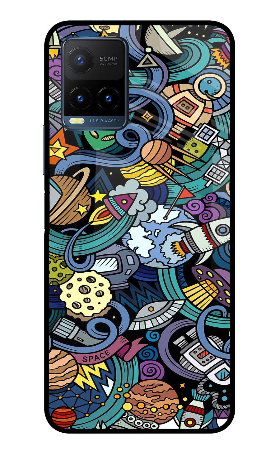 Space Abstract Vivo Y21T Back Cover, Metal case