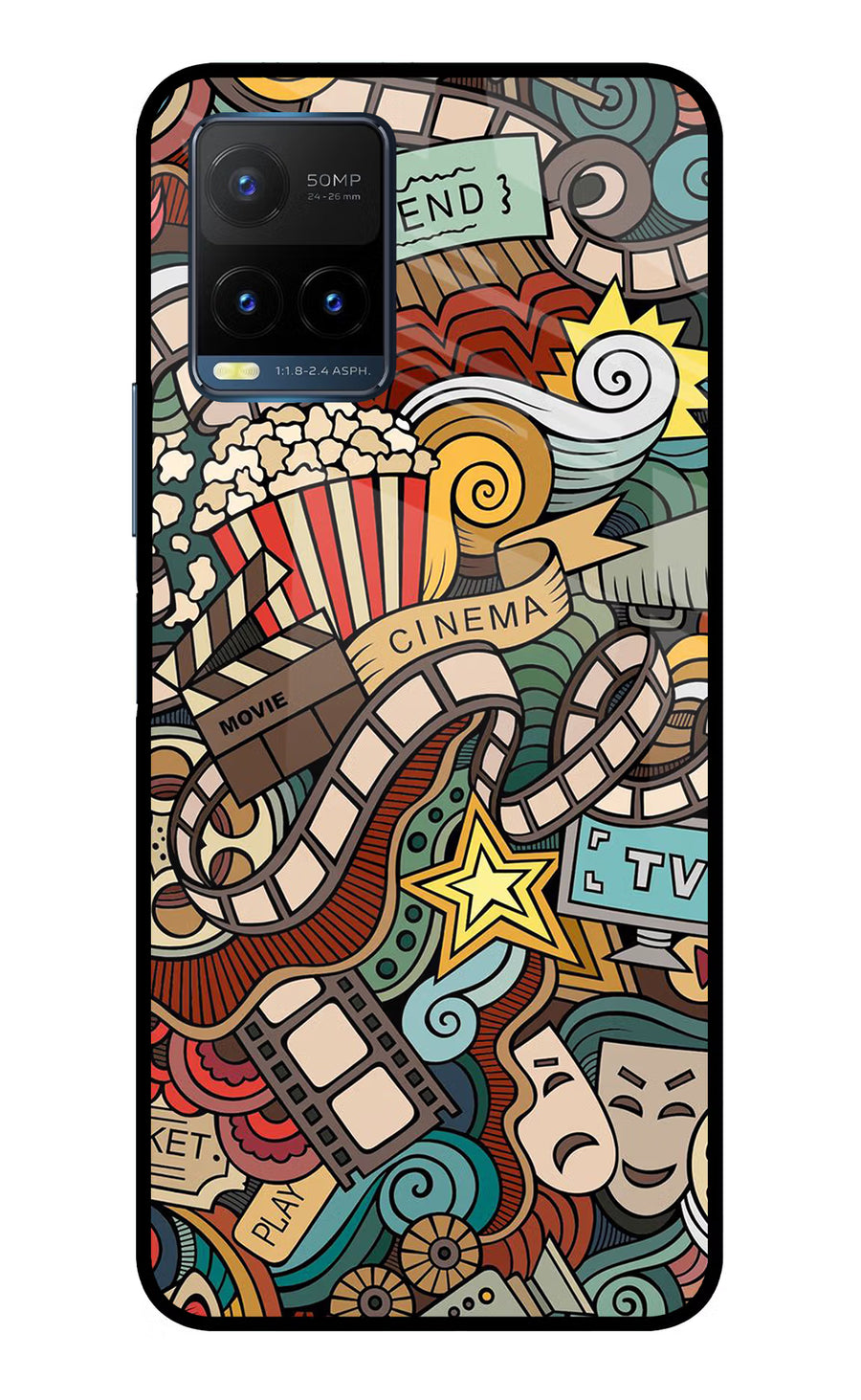 Cinema Abstract Vivo Y21T Back Cover, Metal case