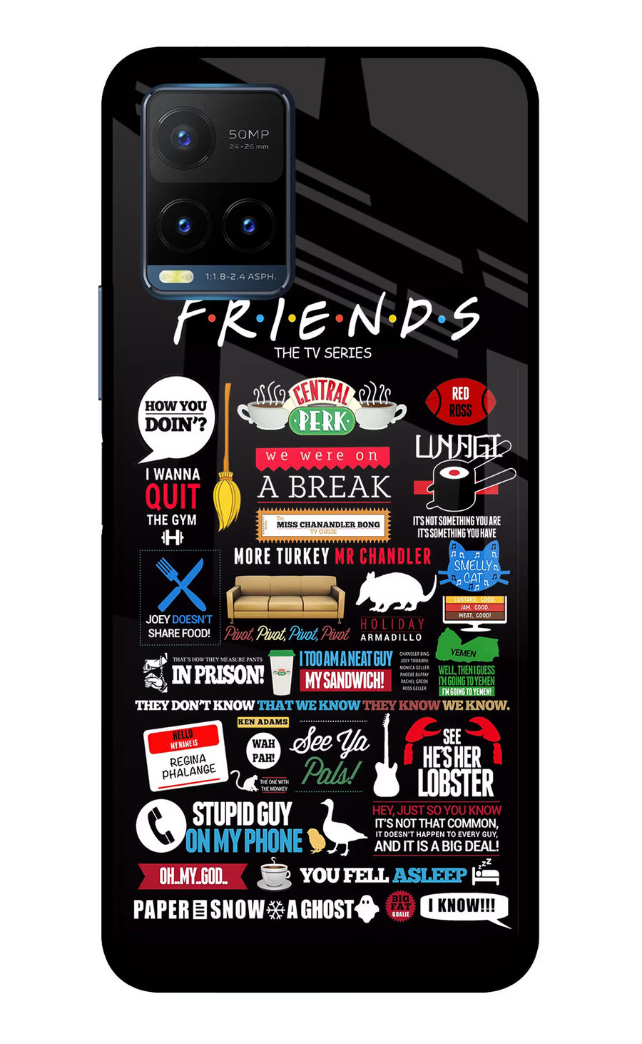 FRIENDS Vivo Y21T Back Cover, Metal case