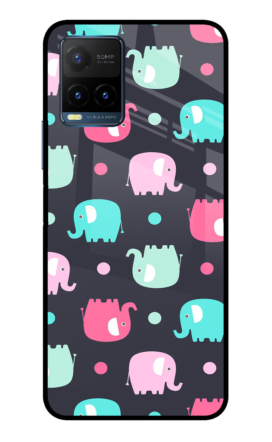 Elephants Vivo Y21T Back Cover, Metal case