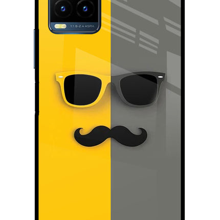 Sunglasses with Mustache Vivo Y21T Metal Case Back Cover by Casekaro