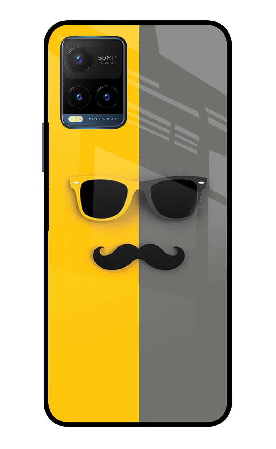 Sunglasses with Mustache Vivo Y21T Back Cover, Metal case