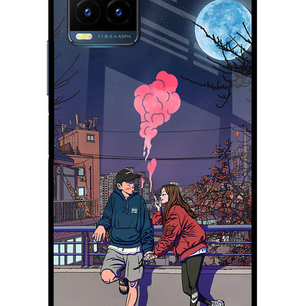 Chilling Couple Vivo Y21T Metal Case Back Cover by Casekaro