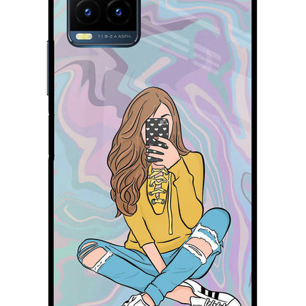 Selfie Girl Vivo Y21T Metal Case Back Cover by Casekaro