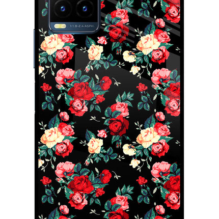 Rose Pattern Vivo Y21T Metal Case Back Cover by Casekaro