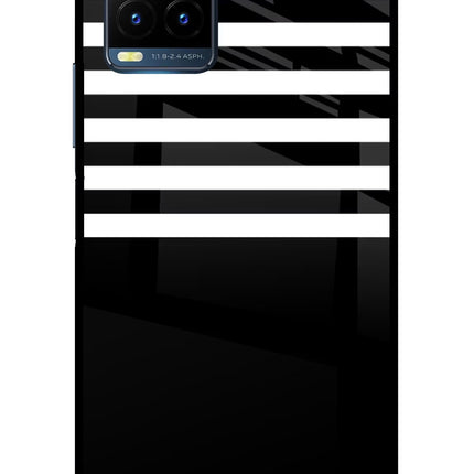 Black and White Print Vivo Y21T Metal Case Back Cover by Casekaro