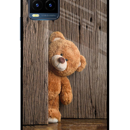 Teddy Wooden Vivo Y21T Metal Case Back Cover by Casekaro