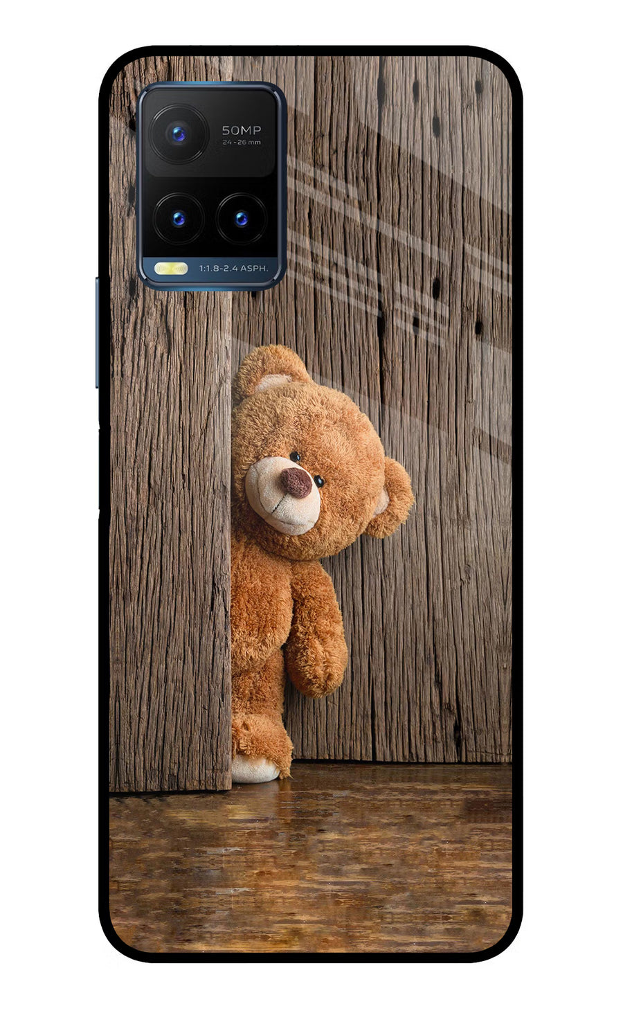 Teddy Wooden Vivo Y21T Back Cover, Metal case