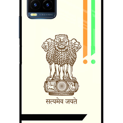 Satyamev Jayate Brown Logo Vivo Y21T Metal Case Back Cover by Casekaro