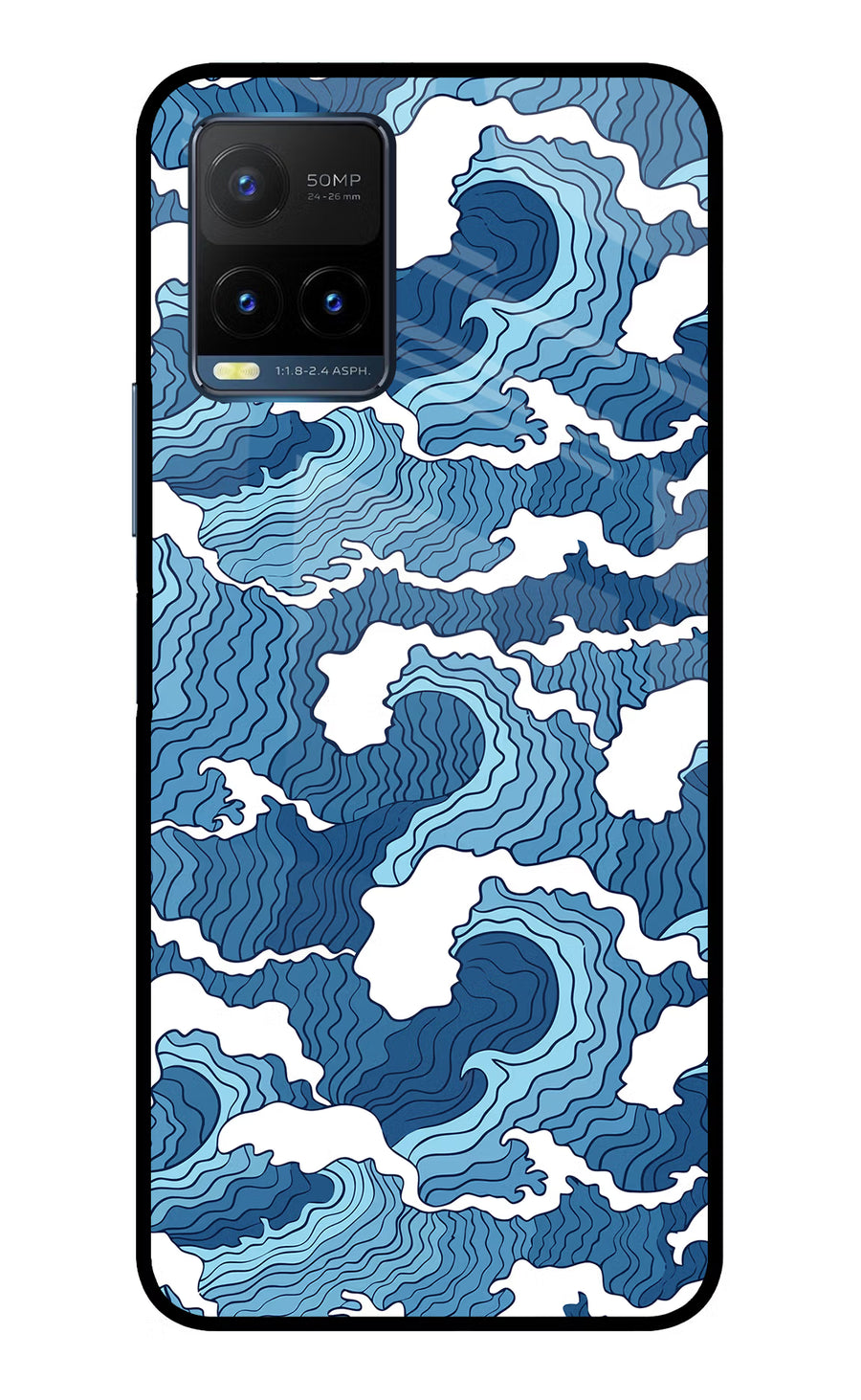 Blue Waves Vivo Y21T Back Cover, Metal case