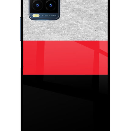 Tri Color Pattern Vivo Y21T Metal Case Back Cover by Casekaro