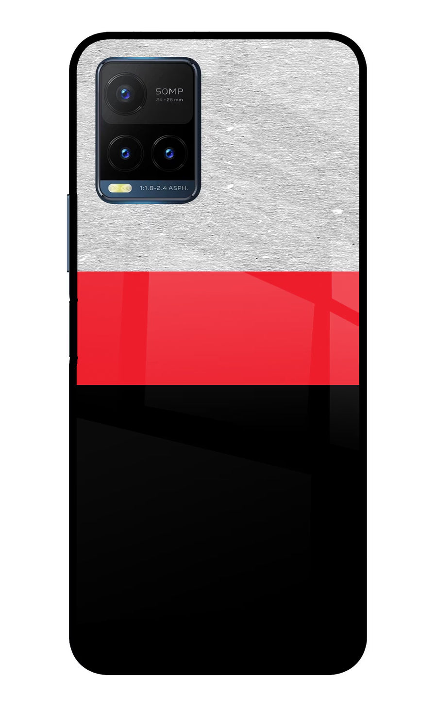 Tri Color Pattern Vivo Y21T Back Cover, Metal case