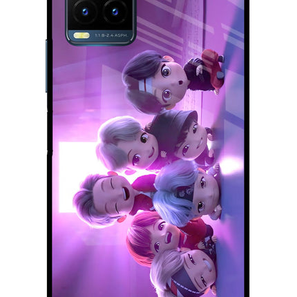 BTS Chibi Vivo Y21T Metal Case Back Cover by Casekaro