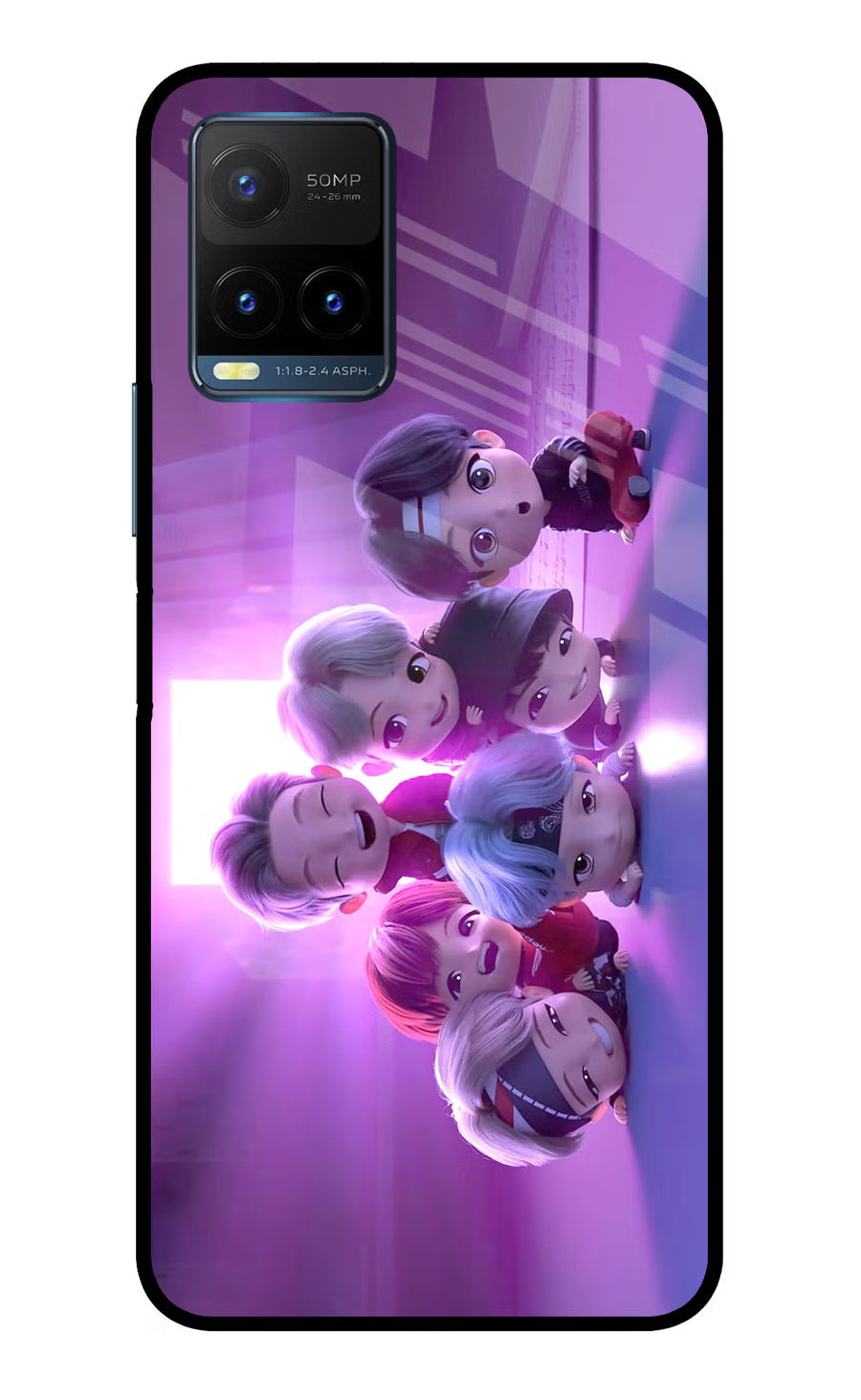 BTS Chibi Vivo Y21T Back Cover, Metal case
