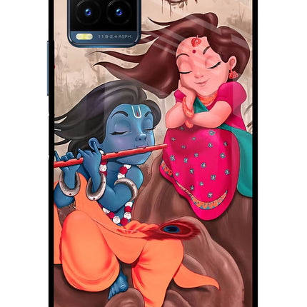 Radhe Krishna Vivo Y21T Metal Case Back Cover by Casekaro