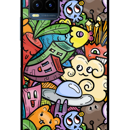 Veggie Doodle Vivo Y21T Metal Case Back Cover by Casekaro
