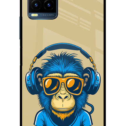 Monkey Headphone Vivo Y21T Metal Case Back Cover by Casekaro