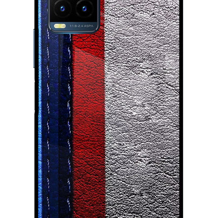 BMW Stripes Vivo Y21T Metal Case Back Cover by Casekaro